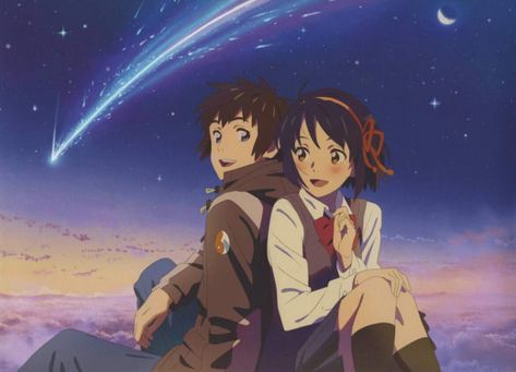 Mitsuha And Taki, Makoto Shinkai Movies, Mitsuha Miyamizu, Kimi No Nawa, Your Name Anime, Makoto Shinkai, Wallpapers Anime, Hayao Miyazaki, Cool Anime Pictures