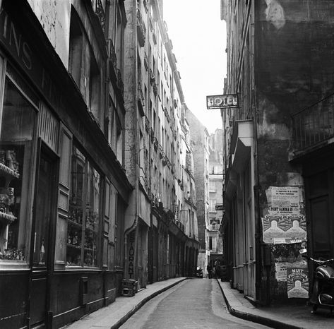 An Alleyway In Paris- TownandCountrymag.com Paris Alleyway, Vintage Street Photography, Paris Opera House, Composition Painting, Environment Reference, Paris Tour, Paris Pictures, City Of Lights, Paris Cafe