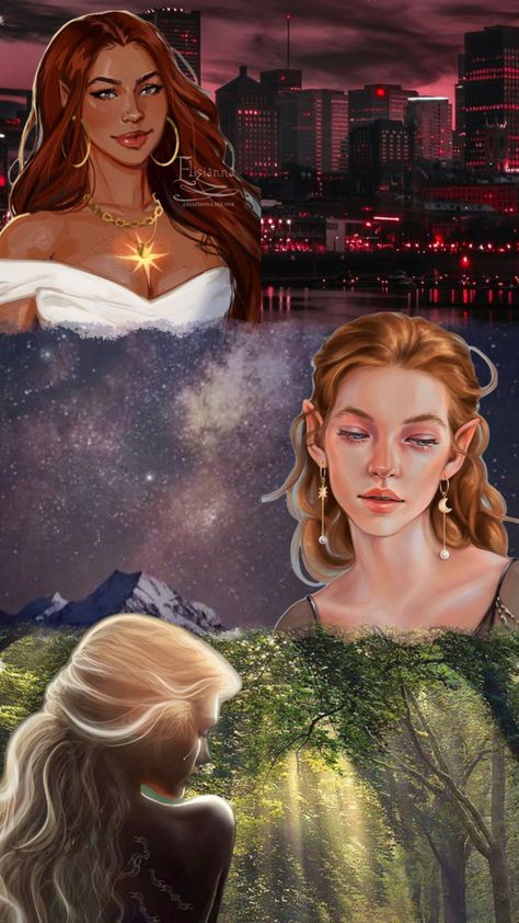 Bryce Aelin Feyre Wallpaper, Aelin Feyre Bryce, Sarah J Maas Fanart, Tattoos Big, Sjm Fanart, Bryce Quinlan, Sjm Universe, Sjm Books, The Big Three