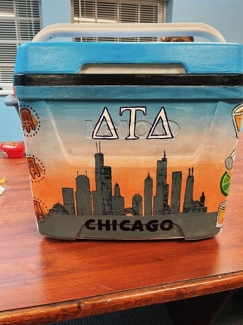 Frat Cooler Letters, Frat Cooler Chicago, Chicago Frat Cooler, Delta Tau Delta Cooler, Fraternity Formal Coolers, Frat Coolers Formal, Frat Coolers Ideas, Formal Coolers, Frat Formal