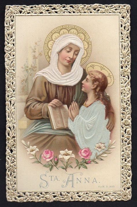 Saint Joachim, Santa Anna, Jesus Mother, Vintage Holy Cards, Etiquette Vintage, Mama Mary, Catholic Images, Immaculate Conception, St Anne