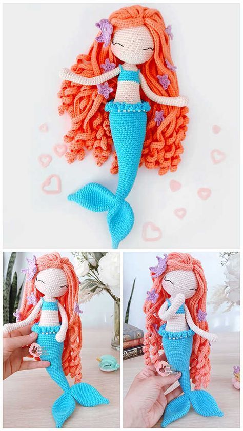 Crochet Mermaid Amigurumi Free Pattern, Crochet Mermaid Tail Pattern Free Doll, Crochet Mermaid Amigurumi, Crochet Patterns Mermaid, Mermaid Doll Crochet Pattern Free, Crochet Mermaid Doll Pattern, Mermaid Amigurumi Pattern, Mermaid Free Crochet Pattern, Mermaid Tail Crochet Pattern Free