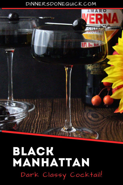 Elevate your cocktail game with this Black Manhattan, a bold and sophisticated twist on the classic Manhattan. Featuring Amaro, this rich and dark drink offers a perfect balance of bittersweet flavors. Ideal for a classy evening or a special occasion, the Black Manhattan is sure to impress. Sip slowly and enjoy the deep, layered taste of this modern classic. Ready to mix it up? Try this cocktail recipe for your next dinner party! #BlackManhattan #CocktailRecipe #AmaroCocktail #ClassicCocktails Black Whiskey Cocktail, Dark Manhattan Cocktail, Black Manhattan Cocktail, Amaro Cocktails, Manhattan Drink, Classic Manhattan Cocktail, Black Manhattan, Black Whiskey, Black Velvet Cocktail