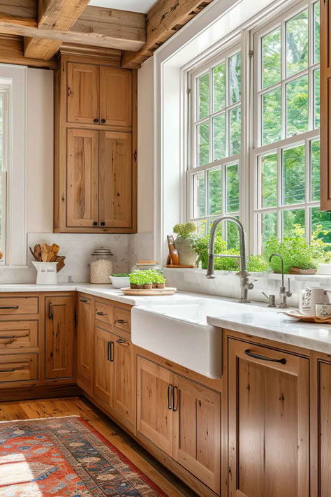 0 Elegant Rustic Farmhouse Kitchen Inspirations for Your Home Timeless Rustic Kitchen, Kitchen Remodel Ideas Wood Cabinets, Farmhouse Wooden Kitchen, Pine And Prospect Home Kitchen, Cabinet Wall In Kitchen, Timeless Wood Kitchen Cabinets, Antique Looking Kitchen Cabinets, Rustic Kitchen Cupboards, New England Style Kitchen Ideas