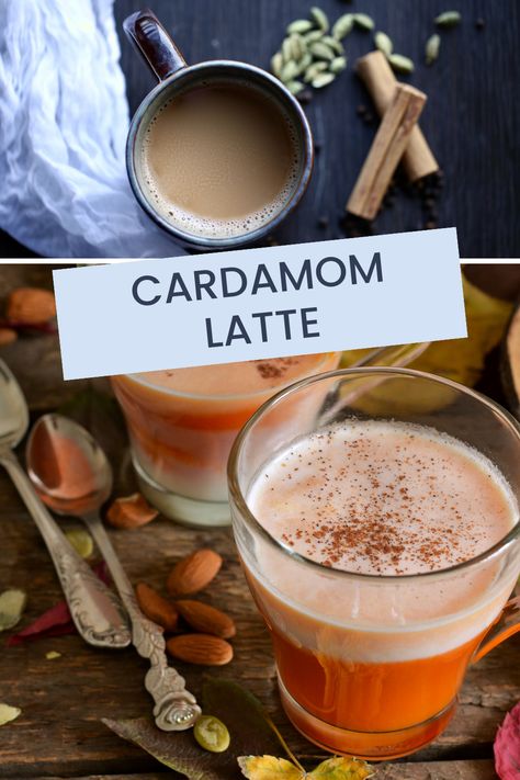 Experience spiced elegance with our Cardamom Latte! This aromatic latte, infused with the exotic flavor of cardamom, is a warm and comforting delight. Elevate your coffee game with this cup of spiced bliss. #Cardamom #Latte Cardamom Latte, Cardamon Recipes, Cardamom Coffee, Cardamom Tea, Vegan Latte, Cardamom Recipe, Tea Lattes, Ayurvedic Recipes, Recipes Smoothies