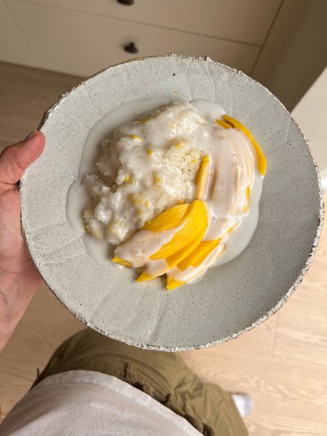 Mango Sticky Rice Sticky Rice And Mango, Mango Sticky Rice Recipe, Mango Rice, Mango Sticky Rice, Coconut Sauce, Sticky Rice, Coconut Flour, My Dream, Food Cravings