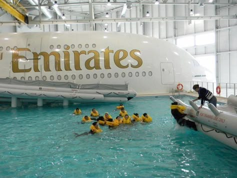 Emirates A380 Crew Ditching Training Emirates Flight Attendant, Cabin Crew Training, Fly Emirates Flight Attendant, Emirates Cabin Crew Training, Fly Emirates Cabin Crew, Emrites Cabin Crew, Bussines Class Flight Emirates, Cabin Crew Jobs, Become A Flight Attendant