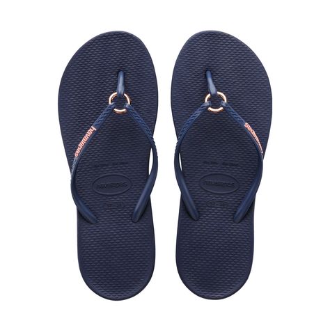 RING FLIP FLOPS NAVY BLUE - Havaianas Flip Flops Havaianas, Navy Rings, Stylish Flip Flops, Adventure Sandals, Rubber Flip Flops, Havaianas Flip Flops, Mens Slippers, Ring For Women, Flip Flop Sandals