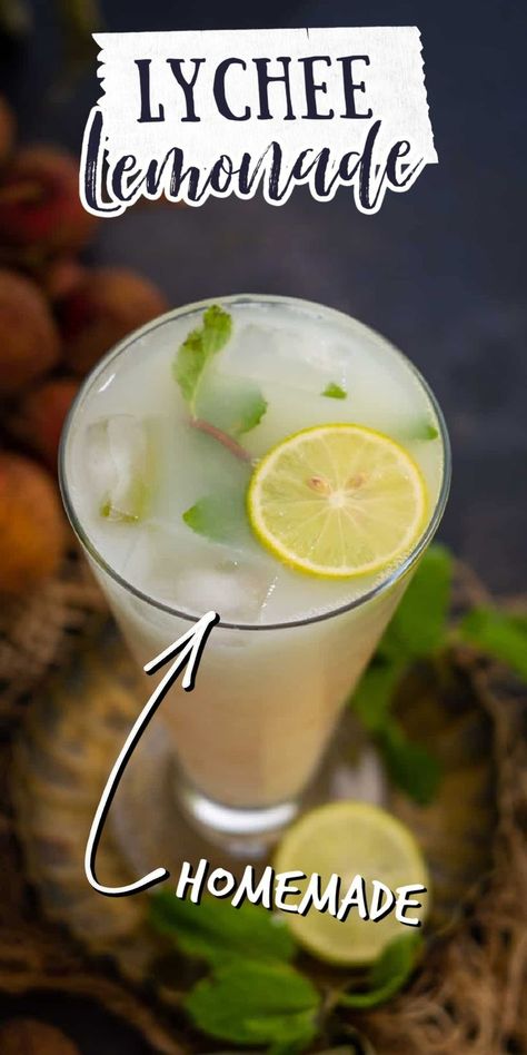 Lychee Lemonade, Lychee Mocktail, Lychee Recipes, Classic Lemonade Recipe, Classic Lemonade, Frozen Drink Recipes, Frozen Cocktail Recipes, Lemonade Cocktail, Mint Lemonade