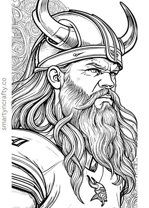 12 Mysterious Vikings Coloring Pages - Smarty n'Crafty Scale Illustration, Simple Sketch, Gray Scale, Scene Princess, Ancient Myths, Online Coloring Pages, Coloring Book For Adults, Arctic Animals, Steampunk Design