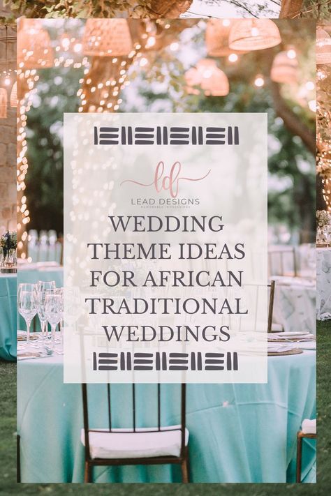 A text image that reads "Incorporating Common Wedding Themes into Your African Traditional Wedding: Tips and Ideas" with an image of a bride and groom in traditional African attire. The post offers inspiration and guidance on how to seamlessly blend popular wedding themes with African traditional wedding customs to create a unique and unforgettable celebration. #weddingthemes #Africantraditionalwedding African Traditional Wedding Decoration, African Themed Wedding, Traditional African Wedding, African Wedding Theme, Simple Wedding Invitation Card, African Inspired Wedding, Seating Arrangement Wedding, Naija Wedding, Romantic Classic