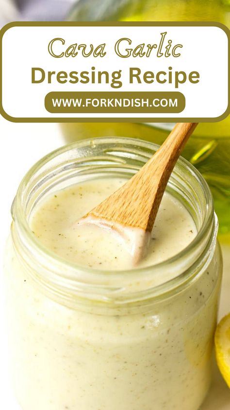 Want a tasty dressing for your salads? Try this Cava Garlic Dressing Recipe – a yummy journey that makes your meals more exciting. Cava Garlic Dressing, Garlic Dressing Recipe, Garlic Dressing, Vegetable Skewers, Garlic Aioli, Grilled Veggies, Garlic Sauce, Dressing Recipe, Yummy Sides