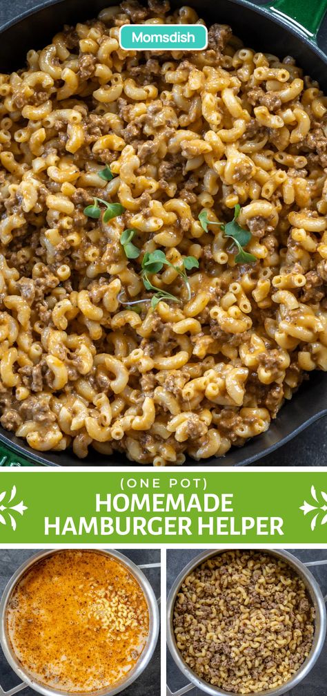 This homemade Hamburger Helper is the ultimate easy fall dinner — hearty, comforting, and ready in no time. With simple ingredients and rich flavors, it’s the perfect one-pot meal for cozy weeknights. One Pot Homemade Hamburger Helper, Gf Hamburger Helper, Hamburger One Pot Meals, What To Make With Hamburger Meat, Diy Hamburger Helper Recipes, Homemade Hamburger Helper Easy, Homemade Cheeseburger Hamburger Helper, Hamburger Meat Meals, Diy Hamburger Helper