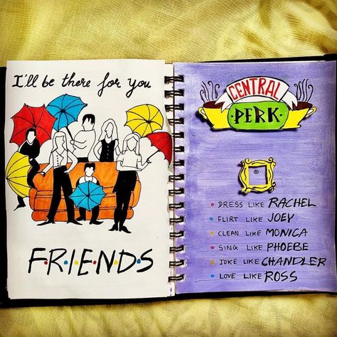 When we're young and single, friends are our family with whom we love to live, laugh and have fun. So F.R.I.E.N.D.S is an iconic tv show which tells the story of six young friends. Here are some amazing friends theme bullet journal mood tracker, theme, ideas, tv show, cover page, calendar. Click here for more interesting friends theme bullet journal mood trackers, friends theme bullet journal theme, friends theme bullet journal tv show ideas, friends theme cover page, friends theme calendar. Best Friend Book, Friends Journal, Friend Scrapbook, Travel Journal Scrapbook, Bullet Journal Paper, Bullet Journal Ideas, Friend Book, Friends Series, Bullet Journal Diy