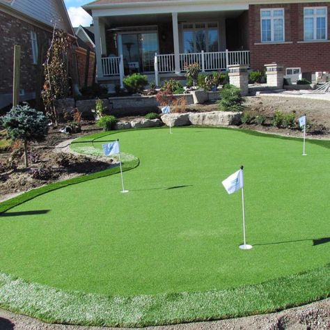 19 Crazy Cool Backyard Putting Greens | Family Handyman Diy Put Put Course, Mini Golf Backyard, Golf Backyard, Artificial Turf Landscaping, Diy Golf, Green Backyard, Garden Escape, Synthetic Lawn, Golf Green