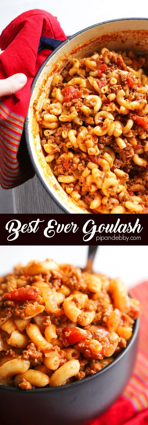 Best EVER Goulash | This Goulash is the most comforting of all comfort food. It is warm, delicious, filling, irresistible and easy to prepare. It is the perfect weeknight family meal! Easy Goulash Recipes, American Goulash, Goulash Recipe, Goulash Recipes, Comfort Food Recipes Dinners, Easy Comfort Food, Healthy Comfort Food, Goulash, Rigatoni