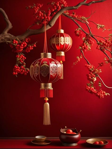 Chinese New Year Home Decor, Cny Wallpaper, Cny Lantern, Chinese New Year Wallpaper, Chinese New Year Lantern, Chinese New Years, Chinese Christmas, Lantern Tattoo, Tet Holiday