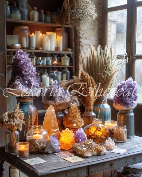 Botanical boho Crystal oasis 3/3 🪷🤎🕊️ Which room do you choose? ———————————— Follow @lekeria_ethereal for more ———————————— #spa #aiart #girly #girlyaesthetic #aesthetic #boho #bohoaesthetic #crystal #crystalshop #spiritual #healing #healingjourney #healingcrystals #healingimages Boho Crystal Aesthetic Room, Crystal Store Display Ideas, Crystal Table Display, Crystal Shop Interior, Crystal Shop Aesthetic, Crystal Shops, Healing Images, Action Board, Crystals Store