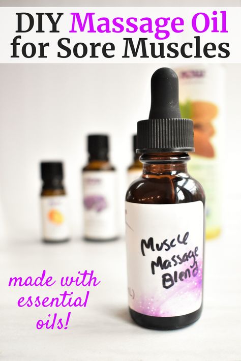 Essential Oil Blends For Sore Muscles, Essential Oil For Sore Muscles, Diy Massage Oil Recipes Sore Muscles, Essential Oils For Muscle Spasms, Muscle Relaxer Essential Oil, Essential Oils For Sore Muscles, Oils For Sore Muscles, Diy Massage Oil Recipes, Essential Oils Sore Muscles