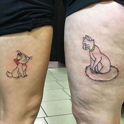 Aristocats Tattoo, Mum And Daughter Tattoo, Mommy Daughter Tattoos, Kitty Tattoos, Mom Daughter Tattoos, Tiny Heart Tattoos, Mother Tattoos, Sweet Tattoos, Disney Tattoo