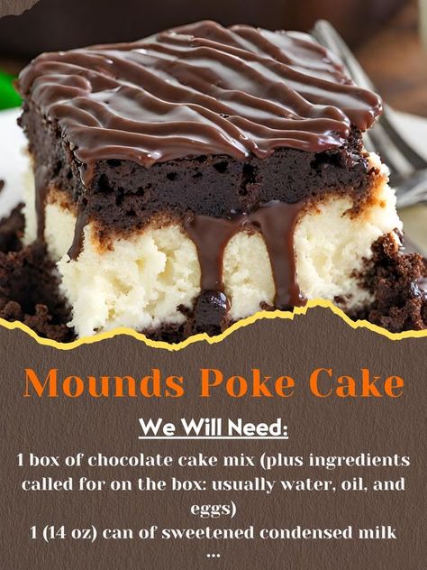 Chocolate Heaven Cake Recipe, Mounds Poke Cake Recipes, Chocolate Heaven Cake, Mounds Poke Cake, Chocolate Heaven Cake With Coconut, Mayo Chocolate Box Cake Recipe, Mounds Cake Recipe Coconut Chocolate, Grandma's Chocolate Cake Recipe, Fire Cookies