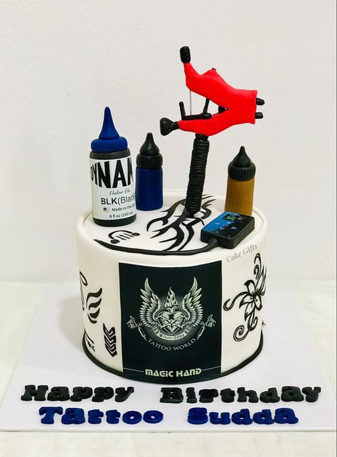 Tattoo Birthday Cake, Tattoo Cake Birthday, Tattoo Cake Ideas, Birthday Cake Tattoo, Painted Tattoos, Happy Birthday Tattoo, Tattoo Machine Design, Usa Cake, Design For Tattoo