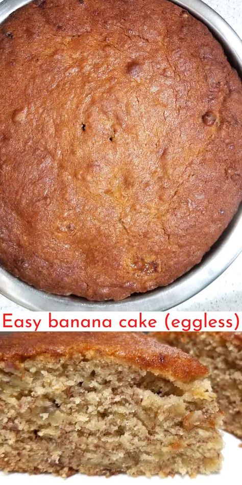 Banana Cake With Yogurt, Banana Cake Without Eggs, Banana Cake Recipe Eggless, Banana Recipes Without Eggs, Eggless Banana Cake Recipe, Healthy Banana Cake, Eggless Banana Cake, Homemade Banana Cake, Cake With Yogurt