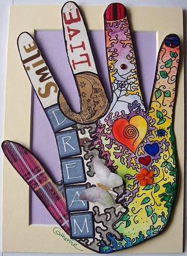 LIFE IN MY HANDS 2 | Art depicting my life so far | Yowell Art | Flickr Art Therapy Directives, Art Therapy Projects, Art Therapy Activities, Expressive Art, Art Lessons Elementary, School Art Projects, Middle School Art, Identity Art, Hand Art