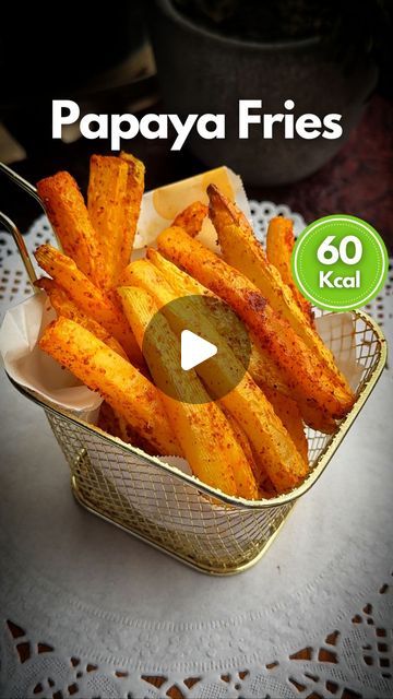 Somewhat Chef Shruti Mahajan on Instagram: "Comment if you want my 20+ healthy alternative recipes, just like this one, I’ll send them to you! You can save upto 80% of the calories by switching from DEEP FRIED POTATOES FRENCH FRIES to AIR FRIED RAW PAPAYA FRIES! They are super delicious and are rich in fiber, Vitamin C, and antioxidants, making the Papaya Fries a healthier alternative to potato fries. They are also lower in calories, making them a great option for you, health-conscious people! Raw papaya is the unripe fruit of the papaya plant. It is commonly used in various cuisines and is packed with several health benefits. People who should avoid raw papaya: 1. Pregnant women 2. People with Kidney stones 3. People with Latex allergies 4. People with hypothyroidism Macronutri Unripe Papaya Recipes, Raw Papaya Recipes, Healthy Alternative Recipes, Healthy French Fries, Papaya Benefits, Papaya Plant, Papaya Recipes, Deep Fried Potatoes, Healthy Food Alternatives