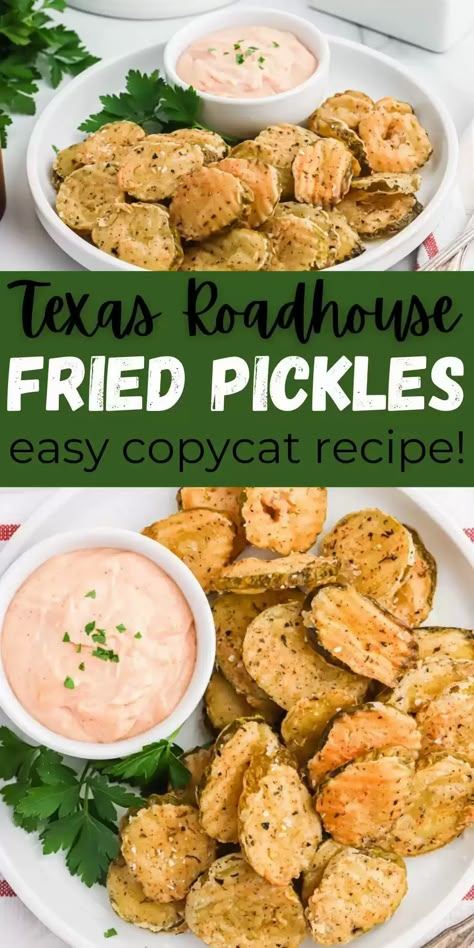 Easy To Follow Recipes, Fried Pickle Sauce, Texas Roadhouse Fried Pickles, Hooters Fried Pickles, Oven Fried Pickles, Fried Pickle Spears, Easy Fried Pickles, Fried Pickle Chips, Fried Dill Pickles