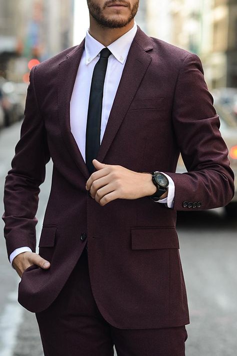 Wine Suit, Pink Shirt Men, Navy Blue Formal Dress, Maroon Suit, Wine Outfit, Burgundy Formal Dress, Royal Blue Suit, Men's Business Suits, Green Formal Dresses