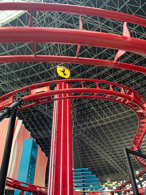 Ferrari World Abu Dhabi Aesthetic, Dubai Pics, Abu Dhabi Airport, Ferrari World Abu Dhabi, Dubai Holidays, Swag Pics, Dubai Aesthetic, Ferrari World, Dubai Travel