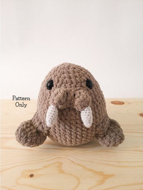 PATTERN/INSTRUCTIONS Walrus, Amigurumi Pattern, Walrus Pattern, Crochet Walrus Pattern, Animal pattern, Amigurumi, PDF Crochet Pattern Crochet toys free patterns easy #crochettoysfreepatternseasy #crochet #crochettoy #crochetpattern #crochetpatterns 4.788 Crochet Walrus, Toys Quotes, Bernat Baby Blanket Yarn, Easy Crochet Animals, Confection Au Crochet, Kawaii Crochet, Beginner Crochet Projects, Crochet Simple, Fun Crochet Projects