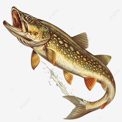 walleye pikeperch pickerel or yellow pike jumping up retro walleye pickerel fish png Random Animals, Pike Fish, Fish Png, Calendar Ideas, Pollinator Garden, Transparent Image, Tropical Leaves, Png Transparent, Sea Life