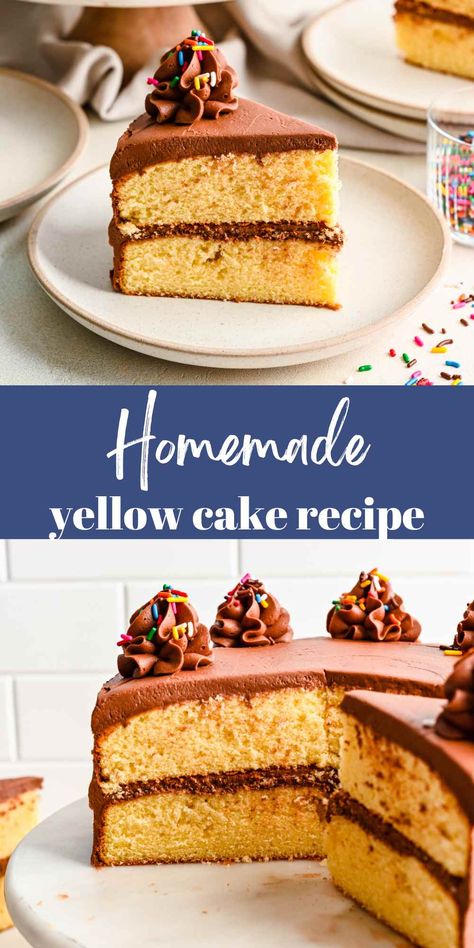 One Bowl Yellow Cake Recipe, Yellow Cake Recipe From Scratch, Gluten Free Yellow Cake Recipe, Best Yellow Cake Recipe, Homemade Yellow Cake Recipe, Basic Yellow Cake Recipe, Yellow Cake From Scratch, Yellow Birthday Cake, Gluten Free Yellow Cake