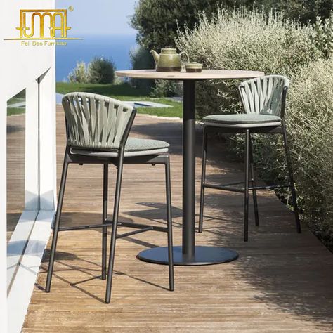 Cane Outdoor Furniture, Bar Table And Stools, Rattan Bar Stools, Bar Stools Kitchen Island, Pub Design, Contemporary Bar Stools, Outdoor Tables And Chairs, Patio Bar Stools, Outdoor Bar Table