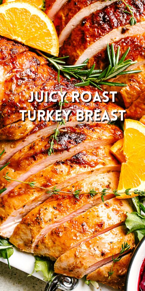 This easy turkey recipe makes FLAVORFUL, juicy, and finger-licking delicious Roast Turkey Breast! The breast is coated with a garlicky lemon juice plus a savory spice rub that results in the most perfectly tender turkey breast. #turkey #thanksgiving Roast Turkey Breast Thanksgiving, Brine For Turkey Breast Recipes, Turkey Lion Oven, How To Cook A Half Turkey Breast In The Oven, Turkey Christmas Recipes, Turkey Boneless Breast Recipes, Moist Turkey Breast Recipes, Turkey Breast Dutch Oven Recipes, How To Cook A Bone In Turkey Breast