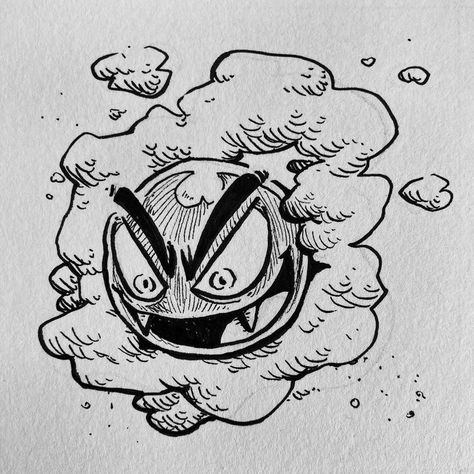 coloring pages 🕥 Gastly Pokemon Drawing, Madebyluis Pokemon, Pokemon Art Draw, Pokemon Drawings Sketches, Pokemon Illustration, Gastly Pokemon, Pokémon Drawings, Pokemon Evolutions, Inktober Illustration