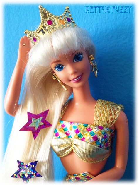 1990s Barbie Dolls, Barbie Mermaid Doll, 1990s Barbie, Jewel Hair, Barbie Mermaid, Barbies Dolls, Barbie 80s, Mermaid Barbie, Barbie 90s