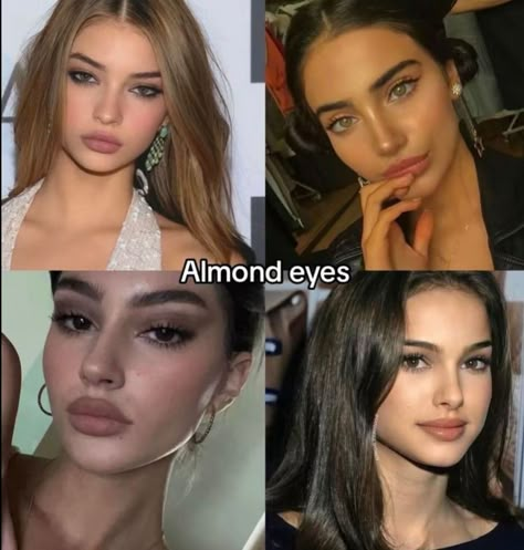 Eyes Type, Almond Eye Makeup, Femininity Tips, Beautiful Eyes Color, Almond Shaped Eyes, Almond Eyes, Doll Eye Makeup, Hair Up Styles, Beauty Skin Care Routine