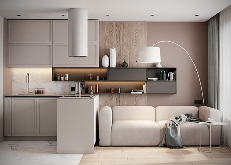 Flat Interior Design, Mini Apartments, Modern Cupboard Design, Small Apartment Interior, Living Room And Kitchen, Condo Design, Small Apartment Design, Flat Interior, Tiny Apartment