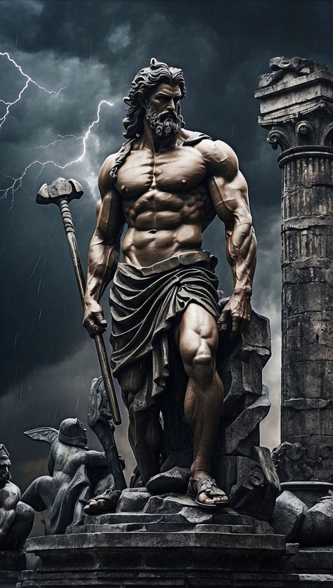 Stoicism Motivation, Gambit Wallpaper, Hercules Tattoo, Zeus Statue, Zeus God, Zeus Tattoo, Ancient Greek Sculpture, Greek Mythology Tattoos, Greek Warrior