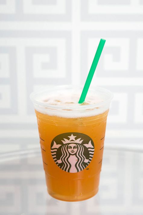 Pretty Peach Tea - Teavana Peach Tranquility Brewed Tea poured over ice with lemonade and a splash of Valencia orange juice. Peach Tranquility Tea, Very Berry Hibiscus Refresher, Peach Tea Recipe, Healthy Teas Recipes, Ginger Tea Recipe, Starbucks Locations, Best Iced Coffee, Secret Starbucks Drinks, Starbucks Drinks Recipes