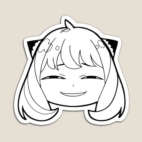 Anya Forger Sticker #sticker #stickers #anya #forger #loid #yor #anime #spy #family #spyxfamily #top How To Draw Anya Forger Step By Step, Spyxfamily Tattoo, Anya Outline, Anya Tattoo Anime, Spy X Family Tattoo Ideas, Anya Forger Sketch, Yor Forger Sticker, Spy X Family Tattoo, Anya Forger Drawing