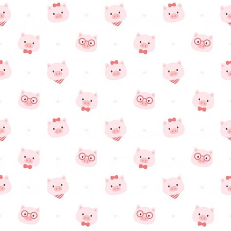 Cute pig seamless pattern | Premium Vector #Freepik #vector #abstract #character #cartoon #animal Pig Wallpaper, Kids Deco, Kawaii Pig, Pig Cartoon, Cute Pig, Cute Piggies, Character Cartoon, Baby Pigs