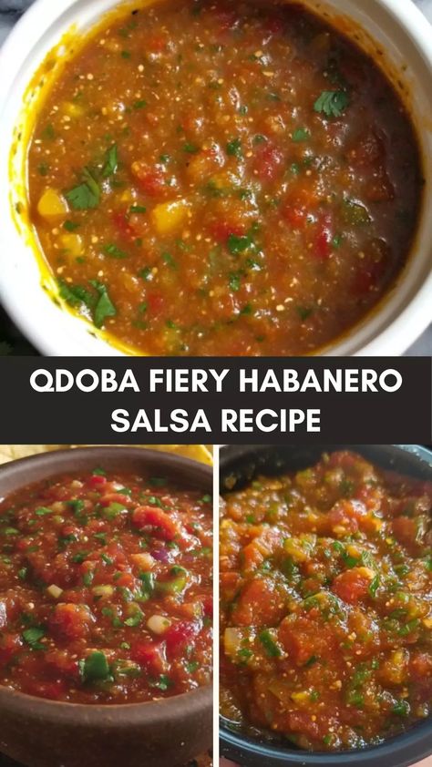 Spice up your meals with Qdoba’s fiery habanero salsa recipe, packed with bold flavors and heat. Perfect for tacos, chips, and more! Rubios Salsa Recipe, Habanero Salsa Recipe, Habanero Recipes, Authentic Mexican Salsa, Salsa Canning Recipes, Mexican Salsa Recipes, Hot Sauce Recipe, Habanero Salsa, Great Dinner Recipes