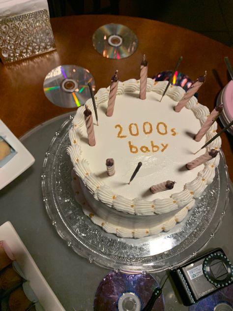 2002 Birthday Cake, 2000 Birthday Cake, 2000s Cake Ideas, 2000s Birthday Cake, 2000s Cake, Silly Cakes, Y2k Cake, 22nd Birthday Cakes, 14th Birthday Party Ideas