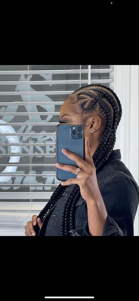 Straight Back Feed In Braids With Design Heart, Heart Shaped Cornrows, 4 Braids With Heart, Heart Design Hairstyles, Feed In Heart Braids, Straight Backs With Heart Braids, Stitch Heart Braids, Freestyle Stitch Braids With Heart, Heart Shaped Braids For Black Women