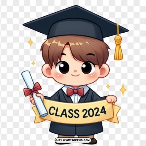 Class Of 2024 Stickers, Kindergarden Graduation, Graduation Cartoon, Graduation Topper, Happy Birthday Logo, Birthday Logo, Graduation Stickers, Graduation Party Themes, Graduation 2024