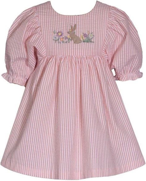 Amazon.com: Bonnie Jean Girl's Easter Dress - Peach Stripe Bunny Dress for Baby Toddler and Little Girls: Clothing, Shoes & Jewelry Appliqué Dress, Easter 2024, Bunny Dress, Dress Peach, Dress For Baby, Girls Easter Dresses, Bonnie Jean, Cotton Blends Dress, Easter Dress